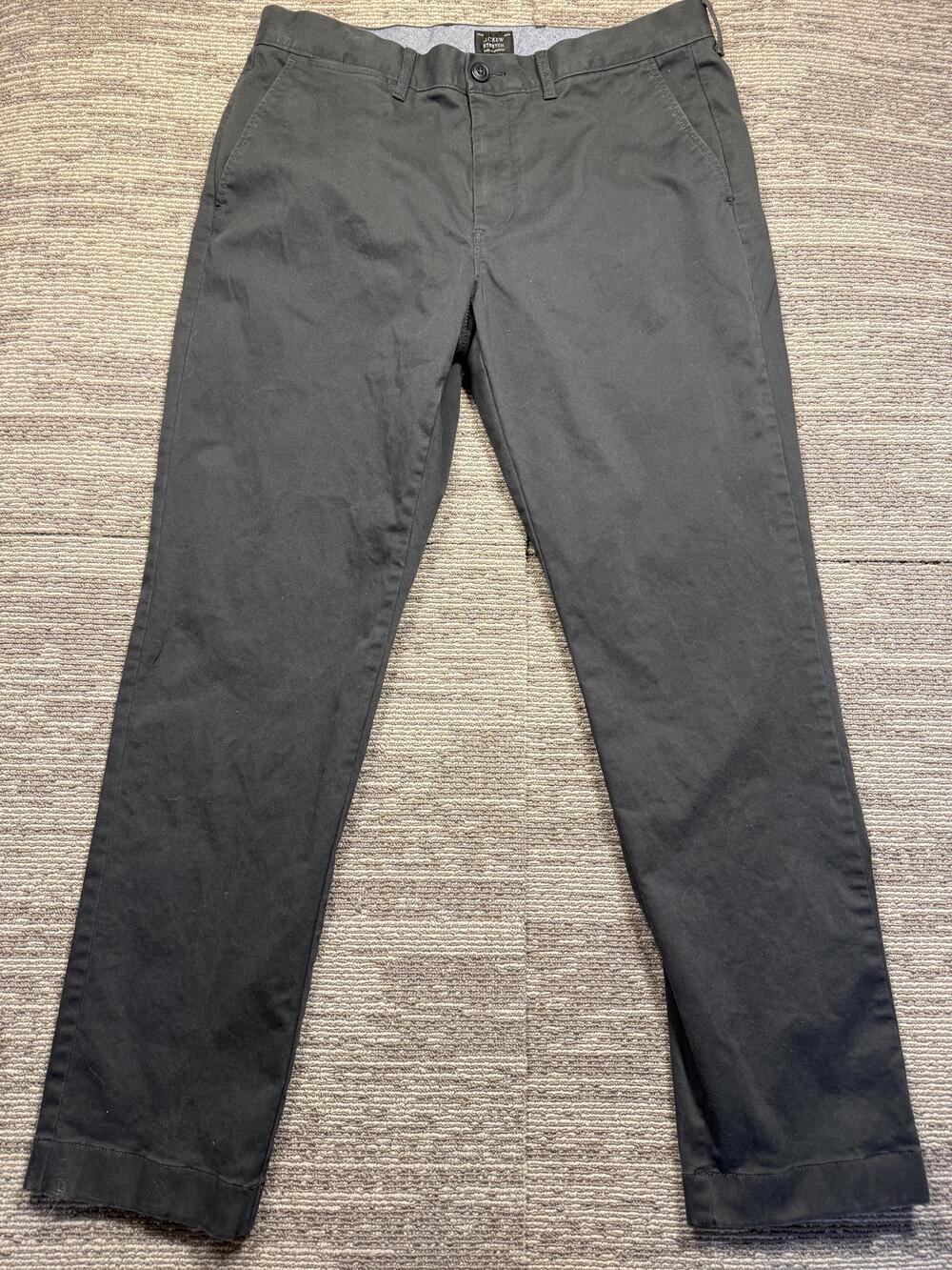 J.Crew 770 Straight Pants Mens 32x30 Gray Stretch Chino Flat Front Straight Leg